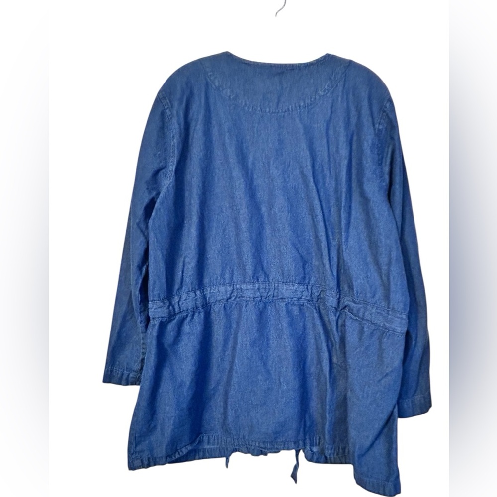 Anthony Richards drawstring denim utility jacket, size 2X - Picture 2 of 7